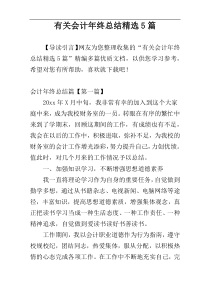 有关会计年终总结精选5篇