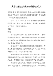 大学生社会实践的心得体会范文