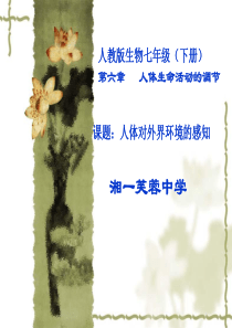 《人体对外界环境的感知》
