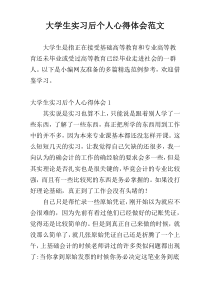 大学生实习后个人心得体会范文