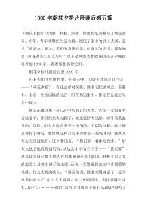 [1000字]朝花夕拾片段读后感五篇
