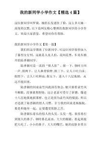 我的新同学小学作文【精选4篇】