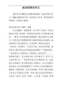 成功的背后作文