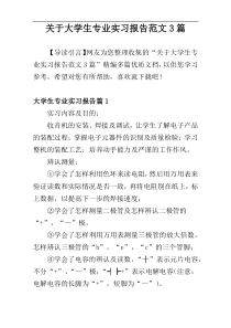 关于大学生专业实习报告范文3篇