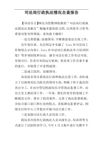 司法局行政执法情况自查报告