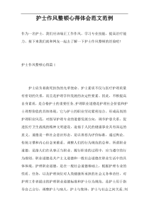 护士作风整顿心得体会范文范例