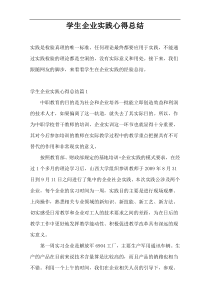 学生企业实践心得总结