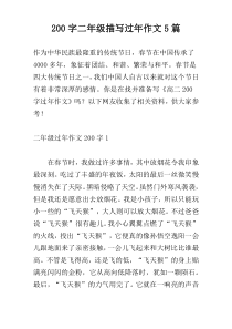 [200字]二年级描写过年作文5篇