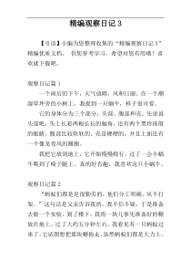 精编观察日记3