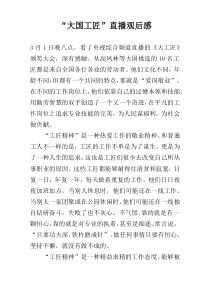 “大国工匠”直播观后感