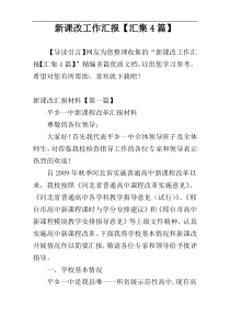 新课改工作汇报【汇集4篇】