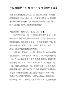 “民族团结·籽籽同心”征文【通用5篇】