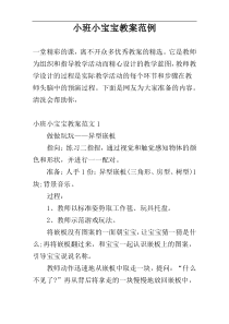 小班小宝宝教案范例