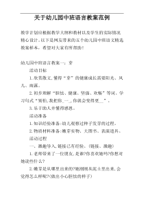 关于幼儿园中班语言教案范例