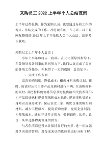 采购员工2022上半年个人总结范例