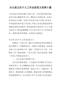 办公室主任个人工作总结范文范例5篇