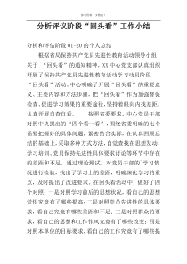 分析评议阶段“回头看”工作小结