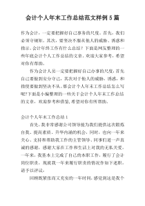 会计个人年末工作总结范文样例5篇