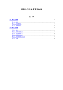 某某公司投融资管理制度