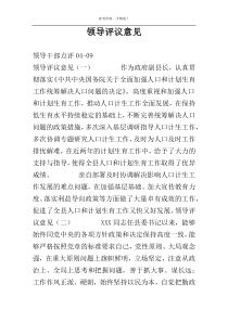 领导评议意见