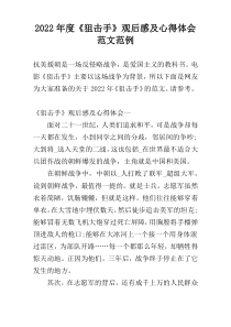 2022年度《狙击手》观后感及心得体会范文范例