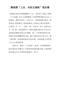 微视频“上合，风好正扬帆”观后感