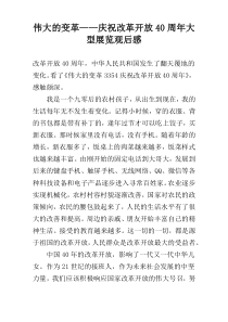 伟大的变革——庆祝改革开放40周年大型展览观后感