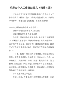 政府办个人工作总结范文（精编4篇）