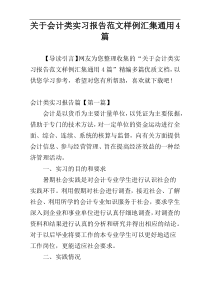 关于会计类实习报告范文样例汇集通用4篇