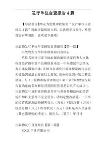 发行单位自查报告4篇