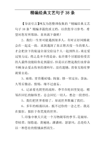 精编经典文艺句子38条