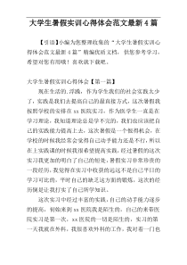 大学生暑假实训心得体会范文最新4篇