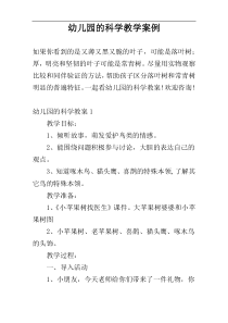 幼儿园的科学教学案例