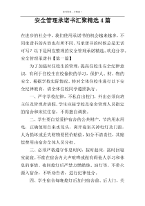 安全管理承诺书汇聚精选4篇