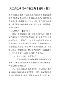员工安全承诺书样例汇集【通用4篇】