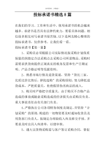 投标承诺书精选8篇