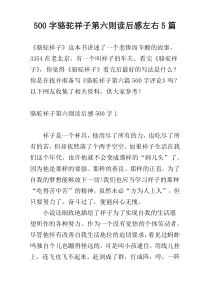 500字骆驼祥子第六则读后感左右5篇