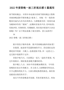 2022年度春晚一波三折观后感5篇通用