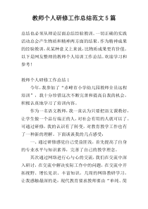 教师个人研修工作总结范文5篇