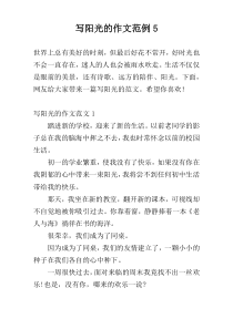 写阳光的作文范例5
