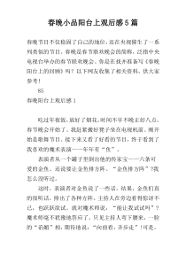 春晚小品阳台上观后感5篇