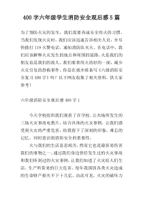 400字六年级学生消防安全观后感5篇