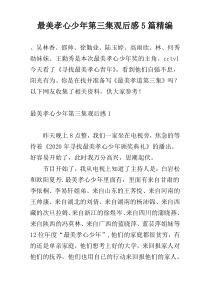 最美孝心少年第三集观后感5篇精编