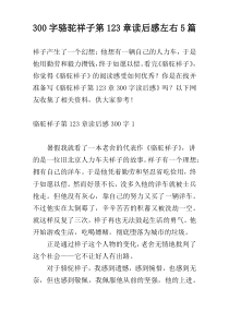 300字骆驼祥子第123章读后感左右5篇