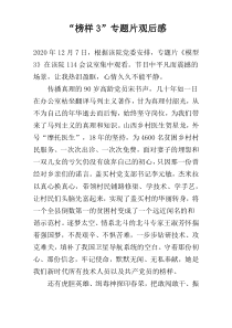 “榜样3”专题片观后感