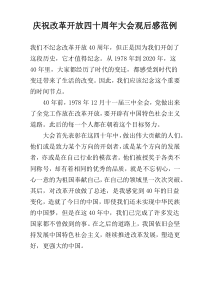 庆祝改革开放四十周年大会观后感范例