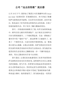 公司“远去的牧歌”观后感