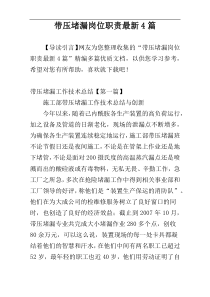 带压堵漏岗位职责最新4篇