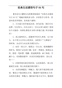 经典生活感悟句子84句