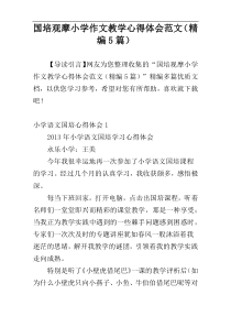 国培观摩小学作文教学心得体会范文（精编5篇）